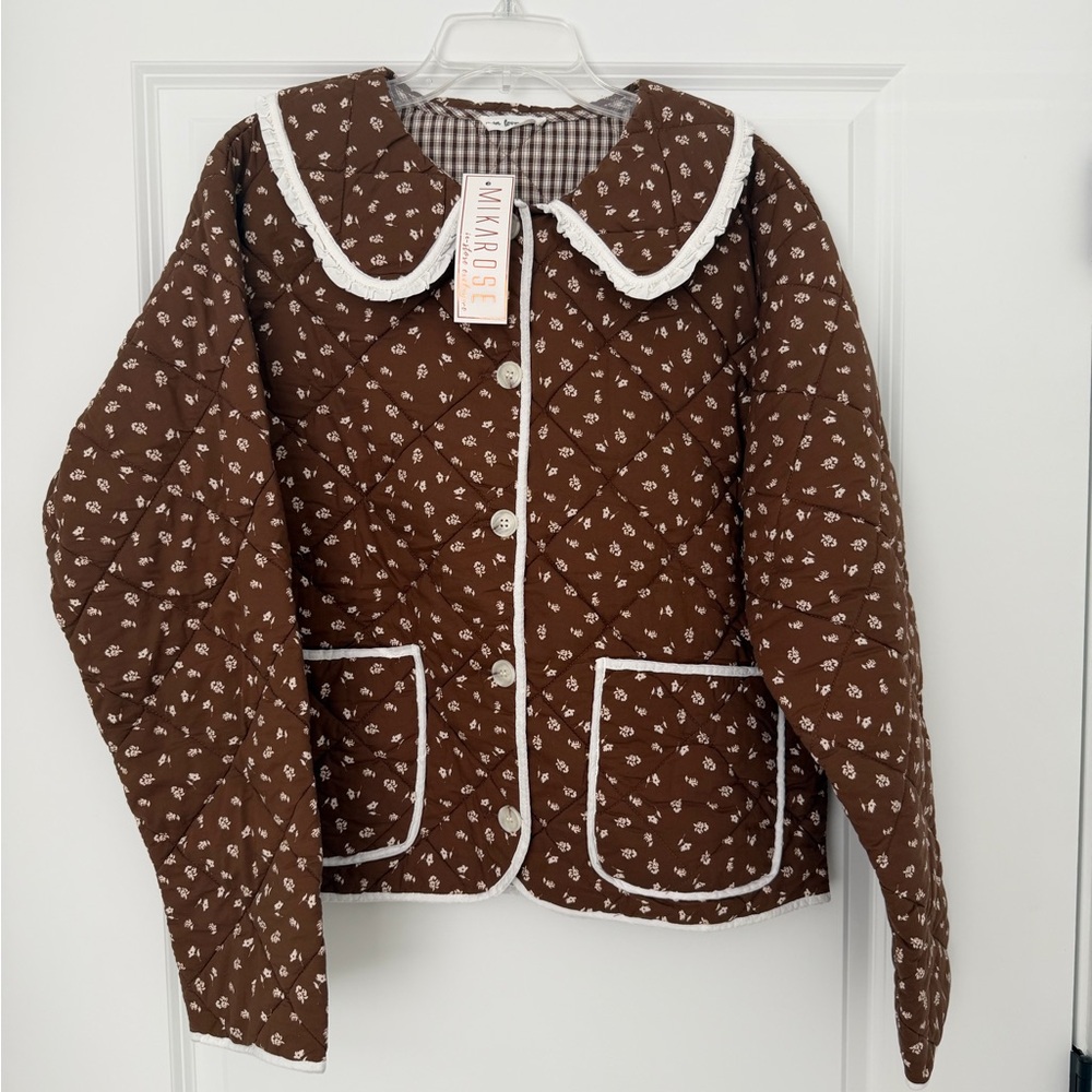 Quilted jacket oversized collar